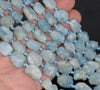 15X12-11X9MM Aquamarine Gemstone Grade AA Rough Nugget Pebble Loose Beads 8 inch Half Strand (80003338-B89)