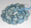 15X12-11X9MM Aquamarine Gemstone Grade AA Rough Nugget Pebble Loose Beads 8 inch Half Strand (80003338-B89)