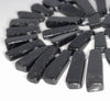 45X10-17X9MM Black Tourmaline Gemstone Grade AA Graduated Stick Loose Beads 16.5 inch Full Strand (80003345-B88)