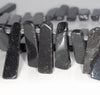 45X10-17X9MM Black Tourmaline Gemstone Grade AA Graduated Stick Loose Beads 16.5 inch Full Strand (80003345-B88)