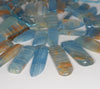 43X11-14X9MM Blue Calcite Gemstone Grade AA Graduated Stick Slice Loose Beads 15.5 inch Full Strand (80003350-B88)