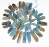 43X11-14X9MM Blue Calcite Gemstone Grade AA Graduated Stick Slice Loose Beads 15.5 inch Full Strand (80003350-B88)