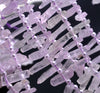 23X3-9X3MM Pink Kunzite Gemstone Grade AAA Graduated Stick Point Loose Beads 16.5 inch Full Strand (80003352-B88)