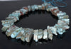 35X10-15X6MM Larimar Gemstone Rough Gradated Stick Loose Beads 15 inch Full Strand (80003353-B86)