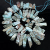 35X10-15X6MM Larimar Gemstone Rough Gradated Stick Loose Beads 15 inch Full Strand (80003353-B86)