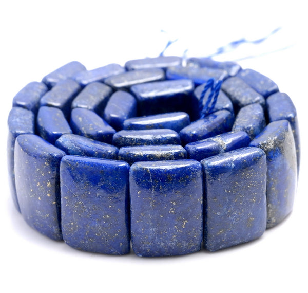 18X13MM Natural Lapis Lazuli Gemstone Grade A Double Drill Bracelet Loose Beads 7.5 inch Half Strand (80003358-B86)