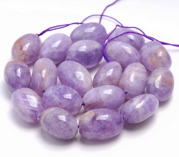 26X17-18X17MM Smooth Lavender Amethyst Gemstone Grade AB Pebble Loose Beads (80003367-B87)