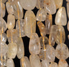 29X14-12X11MM Golden Rutilated Quartz Gemstone Nugget Pebble Loose Beads 15 inch Full Strand (80003380-B85)