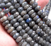 13-14MM Black Labradorite Gemstone Grade A Faceted Rondelle Loose Beads 7.5 inch Half Strand (80003383-B85)