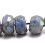 13-14MM Black Labradorite Gemstone Grade A Faceted Rondelle Loose Beads 7.5 inch Half Strand (80003383-B85)