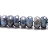 12-13MM Black Labradorite Gemstone Grade AA Faceted Rondelle Loose Beads 7.5 inch Half Strand (80003386-B85)