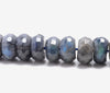 11-12MM Black Labradorite Gemstone Grade AA Faceted Rondelle Loose Beads 7.5 inch Half Strand (80003387-B85)