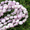 15X12-10X8MM Kunzite Gemstone Grade AAA Rough Nugget Pebble Loose Beads 16.5 inch Full Strand (80003391-B89)