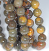 10MM Natural Yellow Brown Agate Gemstone Grade AAA Round Loose Beads 7 inch Half Strand (80003405-A83)