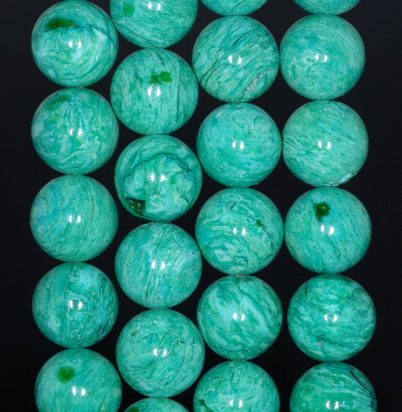 12MM Turquoise Green Jasper Gemstone Round Loose Beads 15.5 inch Full Strand (80003439-A85)