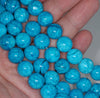 15MM Turquoise Blue Jasper Gemstone Round Loose Beads 7.5 inch Half Strand (80003443-A85)