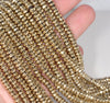 5X2MM 18k Gold Hematite Gemstone Faceted Rondelle Loose Beads 15.5 inch Full Strand (80003454-A49)