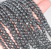 6MM Black Hematite Gemstone Faceted Round Loose Beads 15 inch Full Strand (80003456-A49)