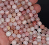 7-8MM Pink Opal Gemstone Grade A Round Loose Beads 7.5 inch Half Strand (80003458-A77)