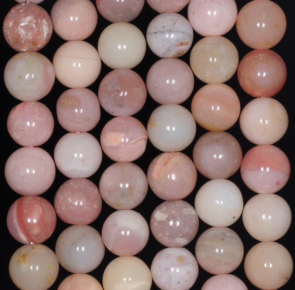 9MM Pink Opal Gemstone Grade A Round Loose Beads 7.5 inch Half Strand (80003460-A77)