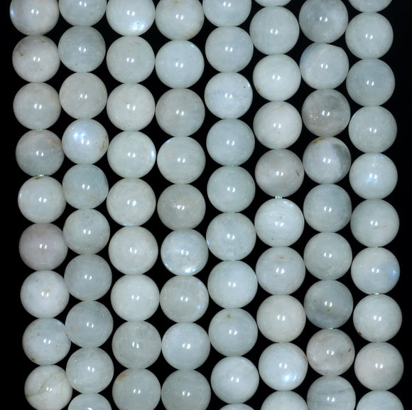 7-8MM Green Moonstone Gemstone Grade AA Round Loose Beads 15.5 inch Full Strand (80003473-A80)