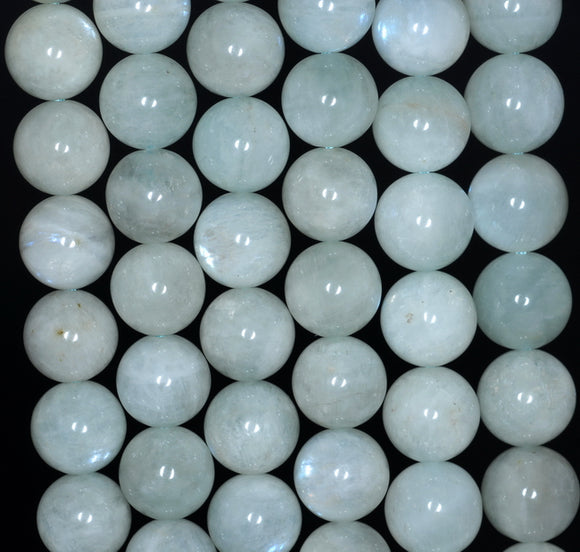 8-9MM Green Moonstone Gemstone Grade AA Round Loose Beads 15 inch Full Strand (80003474-A80)