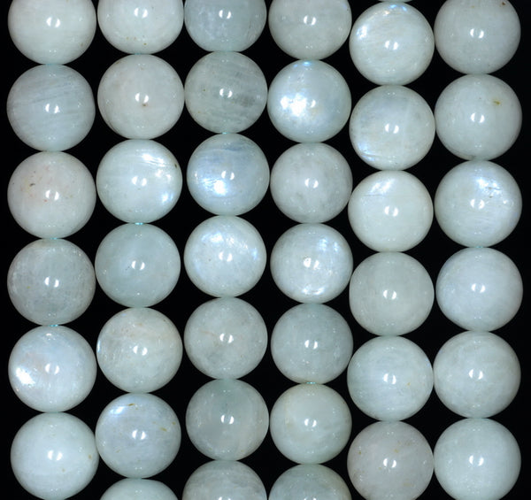 9MM Green Moonstone Gemstone Grade A Round Loose Beads 15 inch Full Strand (80003476-A80)