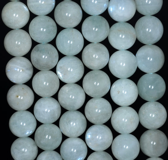 9-10MM Green Moonstone Gemstone Grade AA Round Loose Beads 15.5 inch Full Strand (80003478-A80)