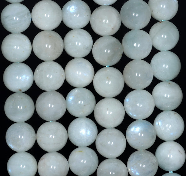 9-10MM Green Moonstone Gemstone Grade A Round Loose Beads 15 inch Full Strand (80003479-A80)