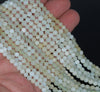 4MM White Green Opal Gemstone Grade A Round Loose Beads 15.5 inch Full Strand (80003489-A77)