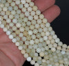 6MM Milky White Green Opal Gemstone Grade A Round Loose Beads 15.5 inch Full Strand (80003490-A77)