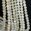 6MM Milky White Green Opal Gemstone Grade A Round Loose Beads 15.5 inch Full Strand (80003490-A77)