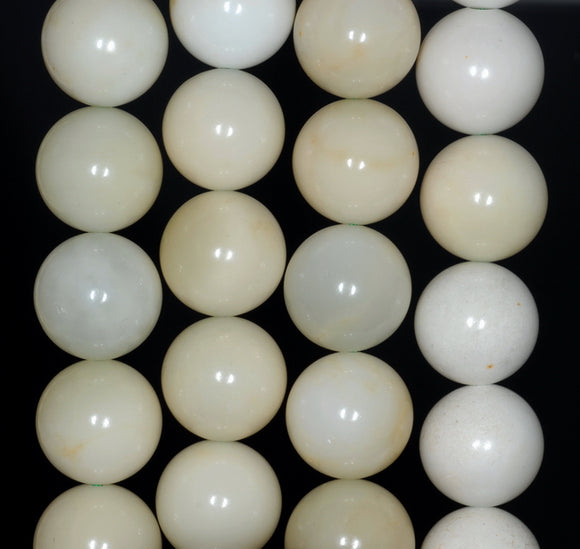 14MM Milky White Green Opal Gemstone Grade AB Round Loose Beads 15.5 inch Full Strand (80003494-A86)