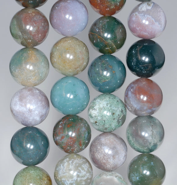 14MM Indian Agate Gemstone Round Loose Beads 7.5 inch Half Strand (80003510 H-A160)