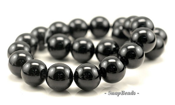 13MM Black Tourmaline Gemstone Round Loose Beads 15.5 inch Full Strand (80003511-A160)