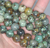 12-13MM African Turquoise Gemstone Round Loose Beads 7.5 inch Half Strand (80003514-A160)