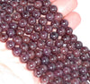 6-7MM Cat Eye Red Garnet Gemstone Grade AA Round Loose Beads 6.5 inch Half Strand (80003516-A161)