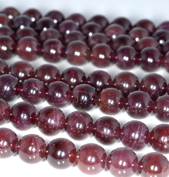 8MM Cat Eye Red Garnet Gemstone Grade AA Round Loose Beads 7 inch Half Strand (80003519-A161)