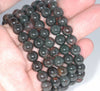 6-7MM Rare Dark Green Phantom Quartz Gemstone Grade AAA Round Loose Beads 7 inch Half Strand (80003526-A163)