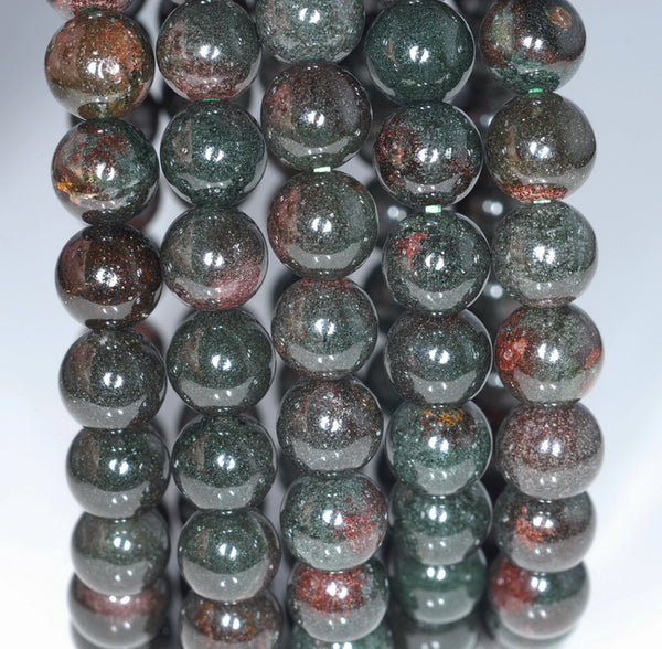 6-7MM Rare Dark Green Phantom Quartz Gemstone Grade AAA Round Loose Beads 7 inch Half Strand (80003526-A163)