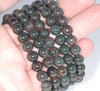 7-8MM Rare Dark Green Phantom Quartz Gemstone Grade AAA Round Loose Beads 7 inch Half Strand (80003528-A163)