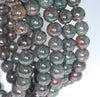 7-8MM Rare Dark Green Phantom Quartz Gemstone Grade AAA Round Loose Beads 7 inch Half Strand (80003528-A163)