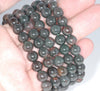 8-9MM Rare Dark Green Phantom Quartz Gemstone Grade AAA Round Loose Beads 7 inch Half Strand (80003530-A163)