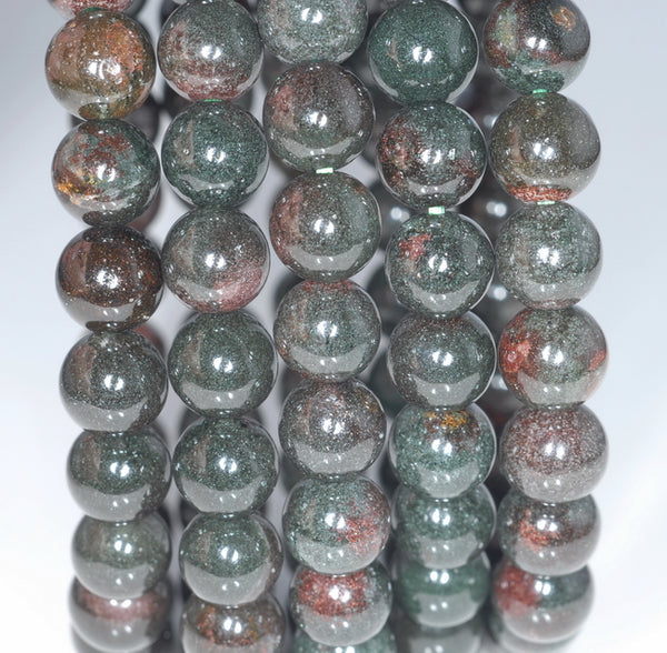 9MM Rare Dark Green Phantom Quartz Gemstone Grade AAA Round Loose Beads 7 inch Half Strand (80003531-A163)