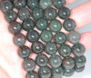 9-10MM Rare Dark Green Phantom Quartz Gemstone Grade AAA Round Loose Beads 7 inch Half Strand (80003532-A163)