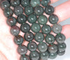 10MM Rare Dark Green Phantom Quartz Gemstone Grade AAA Round Loose Beads 7.5 inch Half Strand (80003533-A163)