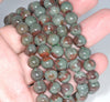 7-8MM Green Red Green Phantom Quartz Gemstone Grade AA Round Loose Beads 7 inch Half Strand (80003537-A163)