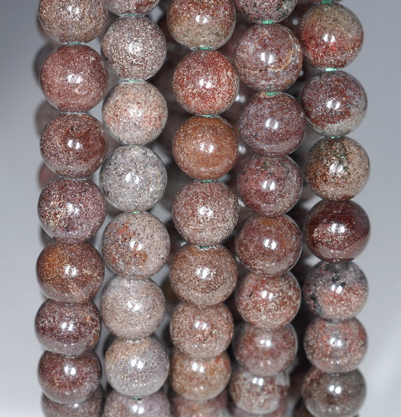 8MM Red Green Phantom Quartz Gemstone Grade A Round Loose Beads 7 inch Half Strand (80003545-A162)