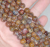 9-10MM Golden Pietersite Gemstone Grade AA Round Loose Beads 7.5 inch Half Strand (80003573-A81)