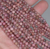 4-5MM Rhodonite Gemstone Round Loose Beads 15.5 inch Full Strand (80003577-A164)